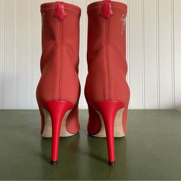 Guiseppe Zanotti CARLEE Stretch Boots w Gemstone Logos in Terracotta *Italy* - Picture 6 of 12